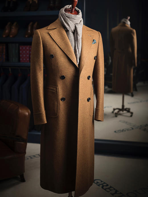 Hardy Minnis Flannel 英式法兰绒焦糖色马球大衣 商品图0
