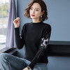 PY-38852       秋冬装新款时尚刺绣女士韩版宽松半高领打底针织毛衣套头 商品缩略图4