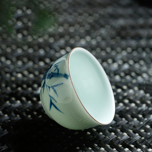 功夫茶具.乌龙茶铁观音闻香品茗杯套组手绘青花（竹子套组） 商品图1
