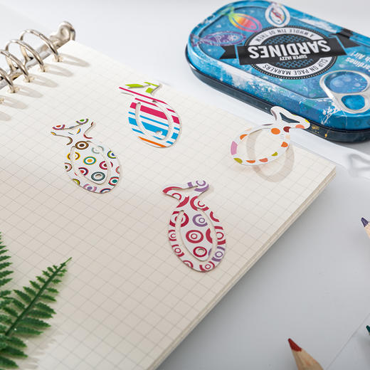 英国IF 沙丁鱼罐头书签50枚 纸质童趣少儿礼物可爱文创 商品图3