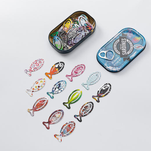 英国IF 沙丁鱼罐头书签50枚 纸质童趣少儿礼物可爱文创 商品图2