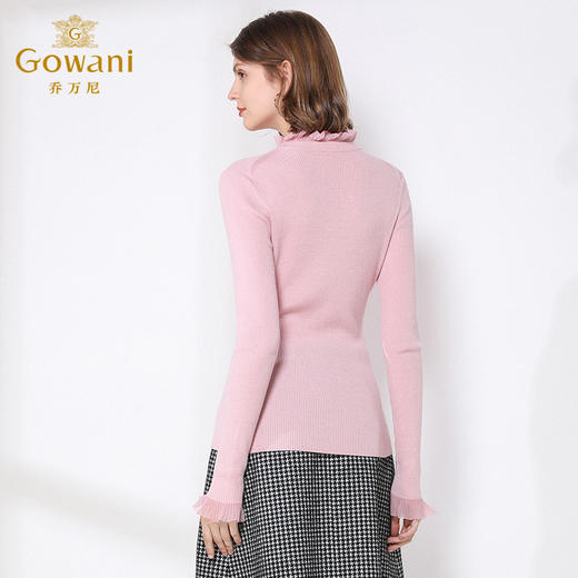 乔万尼秋冬针织毛衫女流行针织上衣长袖修身打底毛衣EN4M860 商品图3