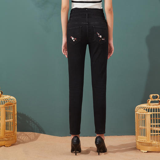 故宫宫廷文化&海思堡 高腰小脚牛仔女裤 商品图6