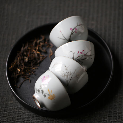 官窑釉主人杯单杯（菊花款） 商品图3