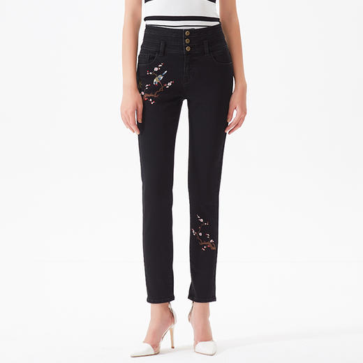 故宫宫廷文化&海思堡 高腰小脚牛仔女裤 商品图3