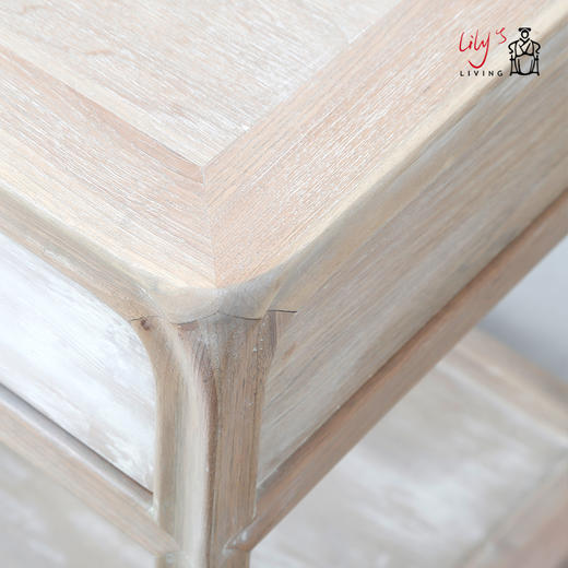 实木北欧床头柜卧室楸木储物柜简约现代 卧室一屉抽原木斗柜Side table QQ19040009 商品图7