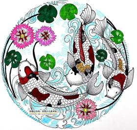 荷花锦鲤图【自动发货：下单后，点击手机短信中收到的链接，即可获取文件下载的链接；如有任何问题，可添加客服微信hm33268获得帮助】