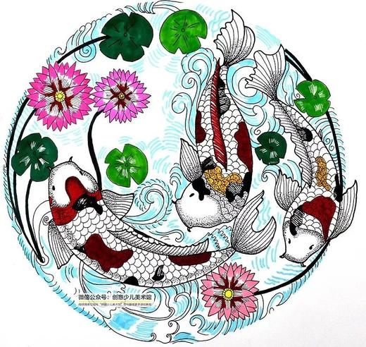 荷花锦鲤图【自动发货：下单后，点击手机短信中收到的链接，即可获取文件下载的链接；如有任何问题，可添加客服微信hm33268获得帮助】 商品图0