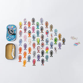 英国IF 沙丁鱼罐头书签50枚 纸质童趣少儿礼物可爱文创