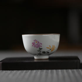 官窑釉主人杯单杯（菊花款）