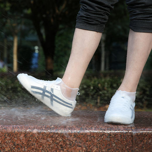 FaSoLa 轻便硅胶雨鞋套透明雨鞋女士便携低帮短筒男时尚套鞋 商品图4
