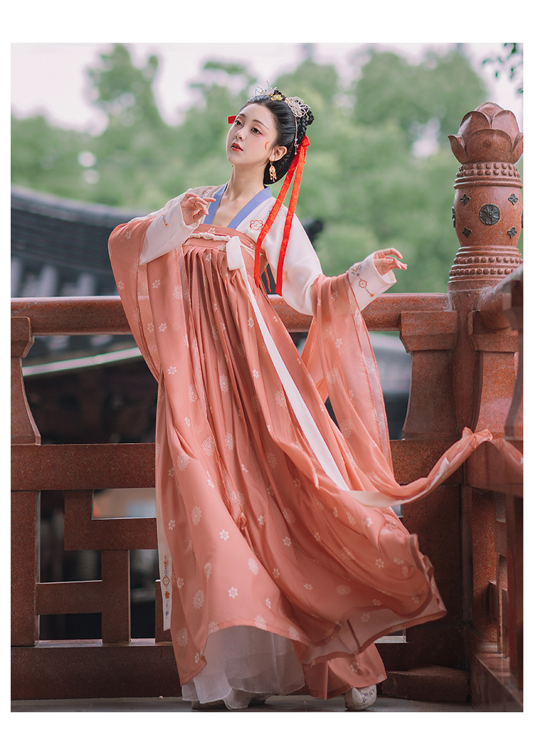 重回汉唐若兮原创汉服女绣花5米大摆对襟齐胸襦裙中国风非古装