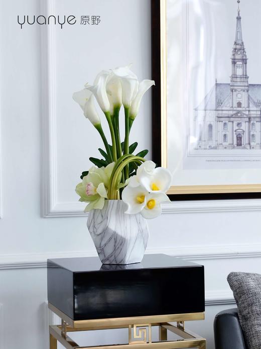 手感保湿马蹄莲仿真花假花手捧花大号高档客厅室内绢花摆设装饰花 商品图3