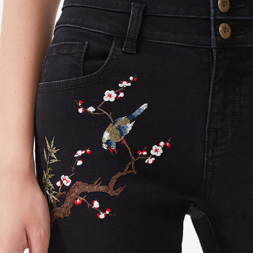 故宫宫廷文化&海思堡 高腰小脚牛仔女裤 商品图7