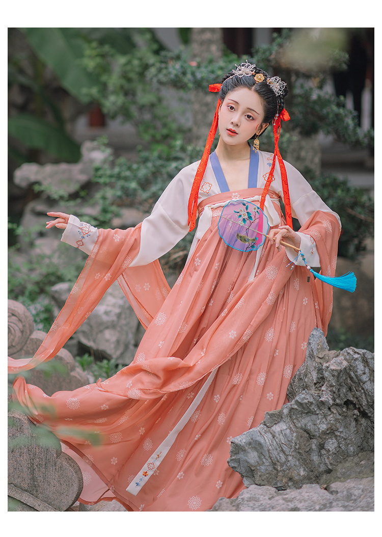 重回汉唐若兮原创汉服女绣花5米大摆对襟齐胸襦裙中国风非古装