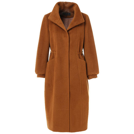 【100%绵羊毛】乔万尼流行毛呢外套收腰羊毛大衣秋冬中长款呢子大衣女EN4A722 商品图4