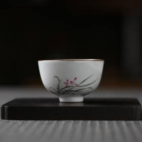 官窑釉主人杯单杯（兰花款）