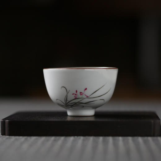 官窑釉主人杯单杯（兰花款） 商品图0