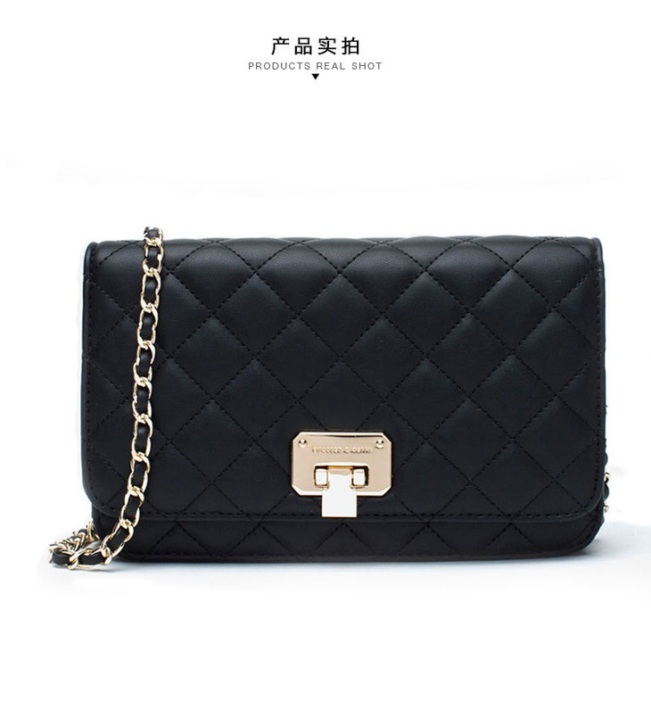 charleskeith小ck菱格金属链条黑色单肩包斜挎包ck270700460b黑色