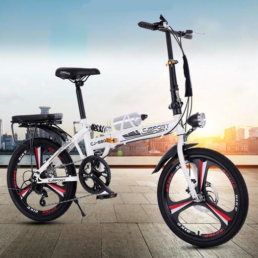【自行车】。成人变速折叠自行车 20寸男女式自行车碟刹一体轮免安装 商品图0