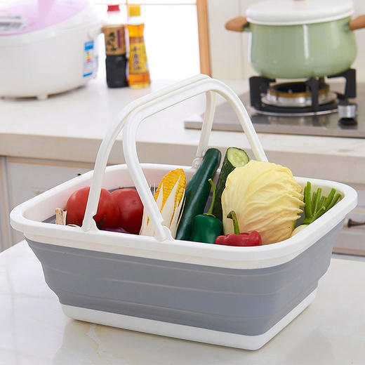 【可折叠水桶/菜篮，节省5倍空间】可大可小 ，轻松悬挂，沥水快 商品图4