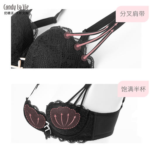 【已下架详情页跳转新连接】奶糖派云朵舒适上托承托提升大罩杯65K大码内衣 商品图2