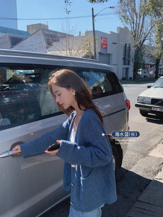 金蘑菇菇 棉花糖开衫 简约宽松慵懒羊毛长袖针织外搭女特价不退不换 商品图1