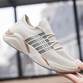 【羽毛球鞋】。春季男鞋飞织渔网鱼丝低帮男休闲鞋男韩版潮流休闲运动鞋