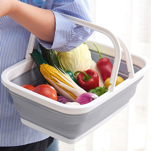 【可折叠水桶/菜篮，节省5倍空间】可大可小 ，轻松悬挂，沥水快 商品图0