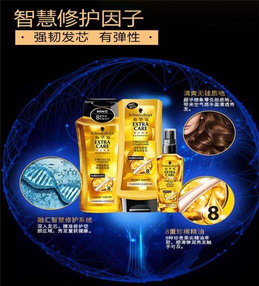 SCHWARZKOPF/施华蔻 8金纯盈润精油洗发露 洗发水JPY带授权招加盟代理 商品图3