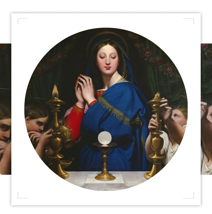 安格尔圣母与圣物画芯尺寸55x55