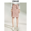 VIMAGE纬漫纪女装秋新品时尚干练纯色纽扣装饰半身裙包臀V1206822 商品缩略图0
