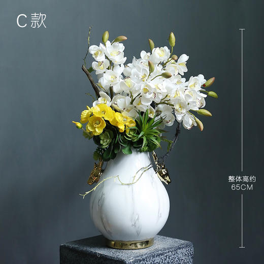 新中式风格禅意仿真花独特摆件高档轻奢玄关台餐桌摆设假花装饰花 商品图0