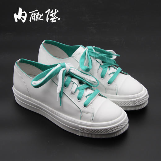 内联升女鞋低帮系带牛皮小白鞋4151C 商品图3