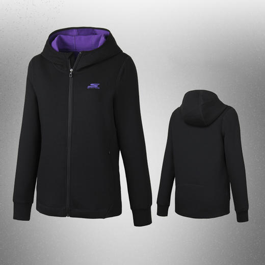 skechers斯凯奇时尚撞色连帽运动服女休闲针织外套sawf16025