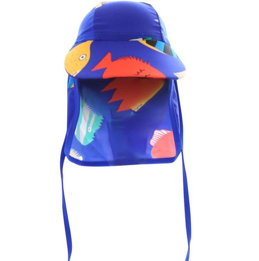 【泳帽】儿童泳帽带沿遮阳泳帽海边沙滩戏水儿童防晒防风弹力泳帽 商品图2