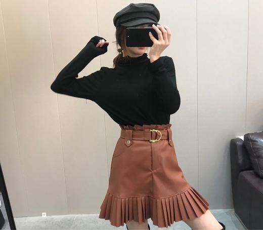 Zara 打褶仿皮迷你裙 商品图8