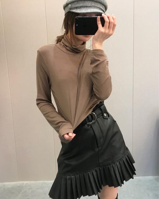 Zara 打褶仿皮迷你裙 商品图11