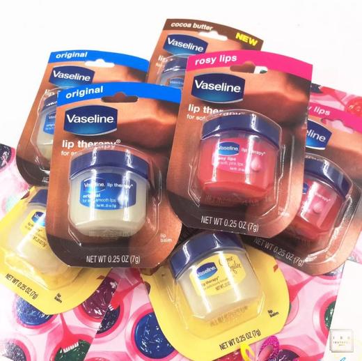 Vaseline凡士林润唇膏-7g(焦糖布丁味/原味/巧克力味/玫瑰味/无色) 商品图0