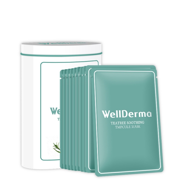 【一般贸易】韩国 WellDerma 梦蜗茶树水润精华面膜 10片/盒JPY带授权招加盟代理