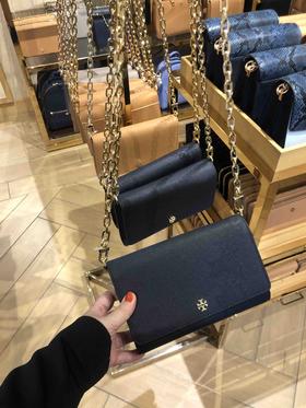 新款！Tory burch TB十字纹牛皮WOC链条包