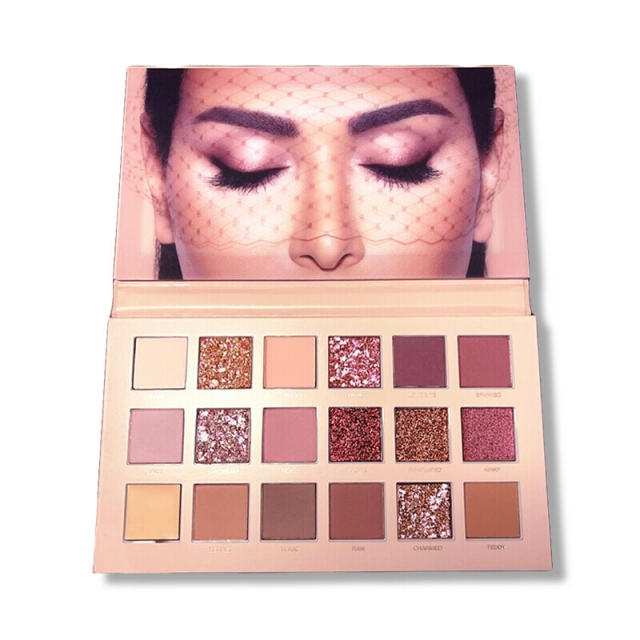 Huda beauty 眼影盘nude 大地色桃花妆沙漠黄昏玫瑰盘网红抖音同款哑光珠光彩妆盘 NEW NUDE新款沙漠玫瑰盘 18色JPY带授权招加盟代理