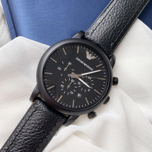 原单amani阿玛尼ar1970男表此款六针计时功能牛皮表带多功能表盘设计