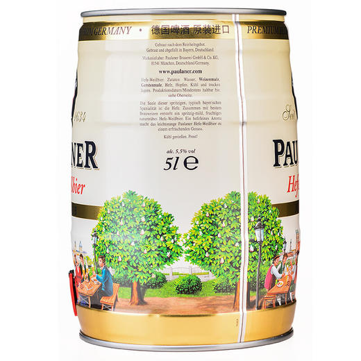 德国柏龙保拉纳酵母型小麦啤酒5L【1桶装】 商品图3