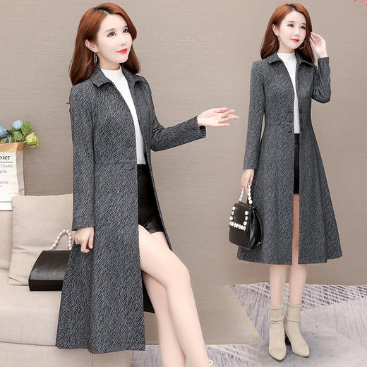 YWE  JJ78527气质高档加厚风衣外套女中长款 商品图1