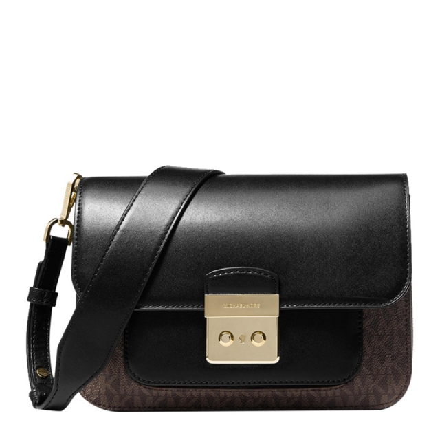 Michael Kors 迈克·科尔斯 女士黑褐色斜挎包 30H8GS9L3B-Brown-blkJPY带授权招加盟代理