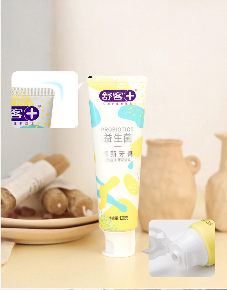 舒客益生菌清新牙膏120g