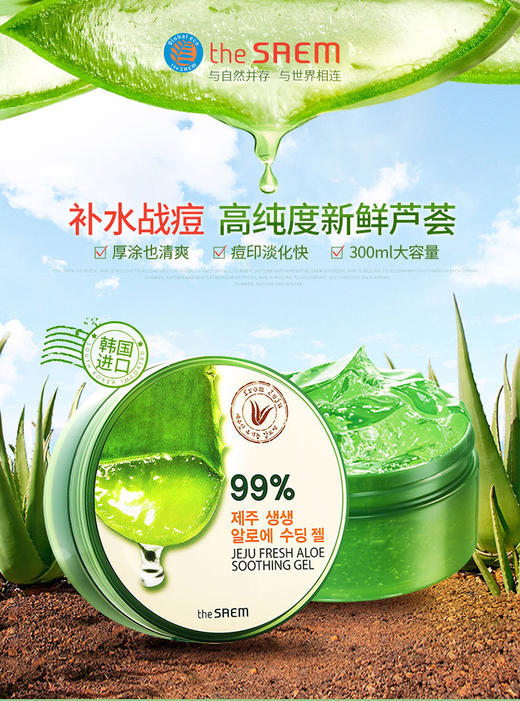 韩国得鲜THE SAEM 济州岛鲜芦荟胶 300mlJPY带授权招加盟代理 商品图1