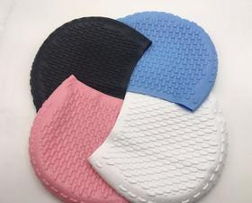 【运动装备】硅胶水滴泳帽 水滴帽超软护耳硅胶泳帽成人 游泳帽