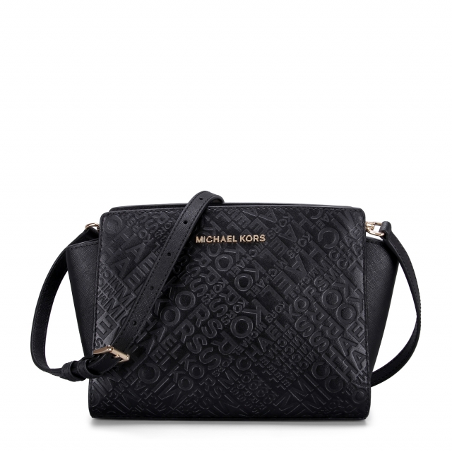 【香港直邮】Michael Kors2019新款女士单肩斜挎包纯色牛皮小方包 35T9GLMM2L BLACKJPY带授权招加盟代理
